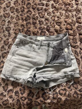 Madewell Light Gray Distressed Denim Cutoff Shorts